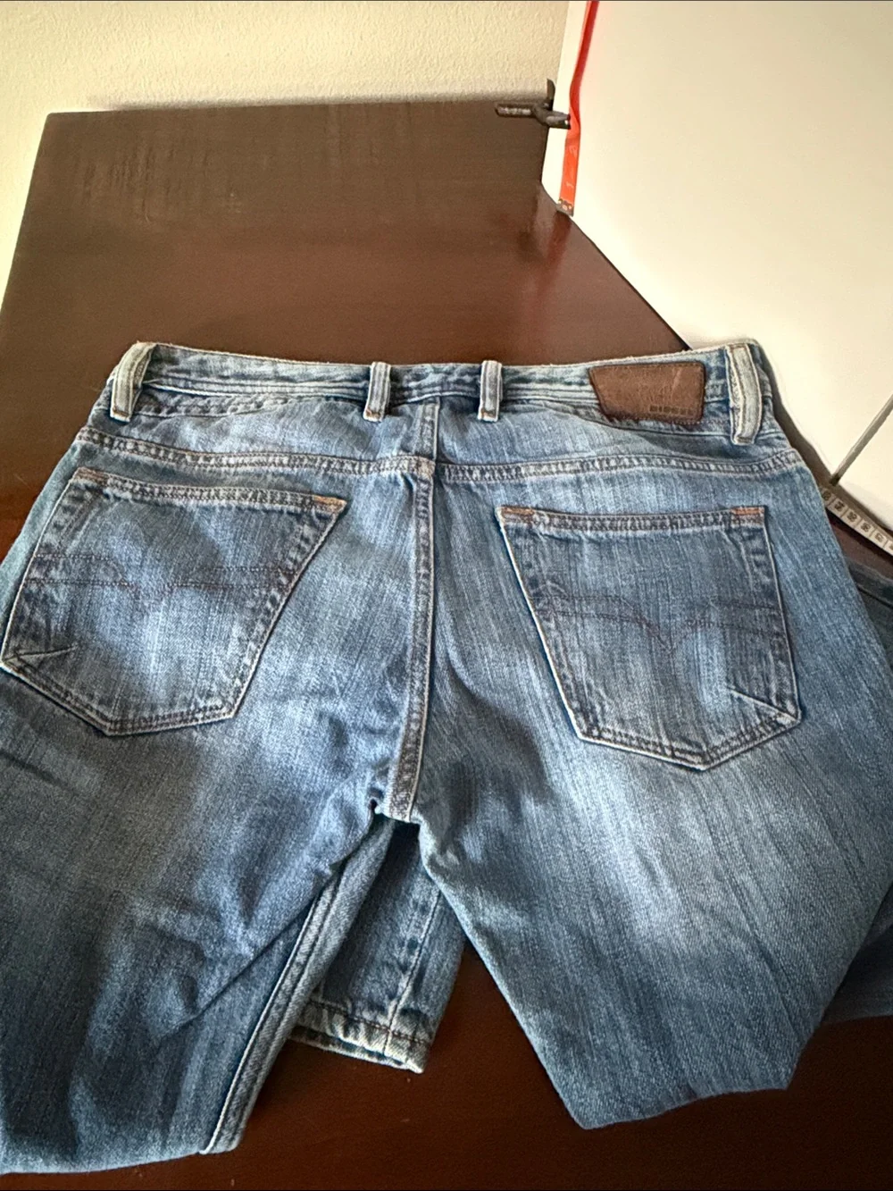 Diesel Men's Light Blue Relaxed Denim Jeans